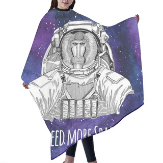 Personality  Animal Astronaut Monkey, Baboon, Dog-ape, Ape Wearing Space Suit Galaxy Space Background With Stars And Nebula Watercolor Galaxy Background Hair Cutting Cape