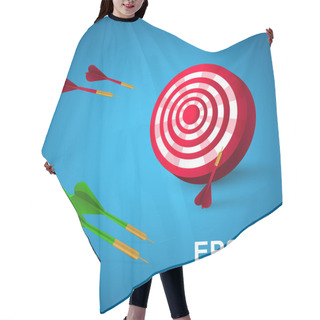 Personality  Colorful Darts With A Target. Vector Illustration. Hair Cutting Cape