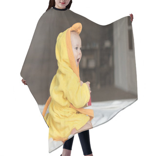 Personality  Baby Boy In Yellow Robe Hair Cutting Cape