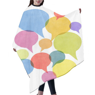 Personality  Gossip Concept - Abstract Watercolor Painted Speech Bubbles Hair Cutting Cape