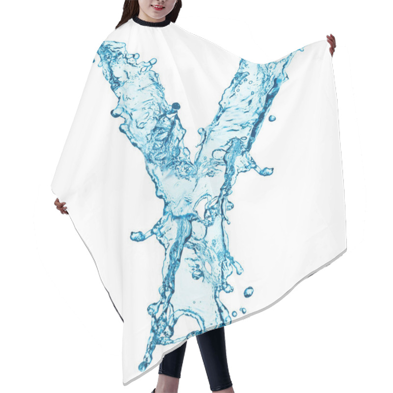 Personality  Water splashes letter Y hair cutting cape