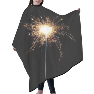 Personality  Burning Christmas Sparkler Isolated On Black Background. Bengal Hair Cutting Cape