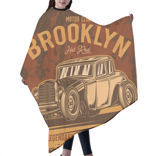 Personality  Original Vector American Hot Rod. Classical Model. Print For T-shirt Or Sticker Hair Cutting Cape