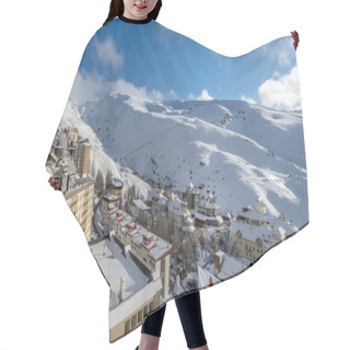 Personality  View Of The Ski Resort In Sierra Nevada Mountains In Spain Hair Cutting Cape