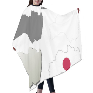 Personality  Fukushima Blank Outline Map Set Hair Cutting Cape