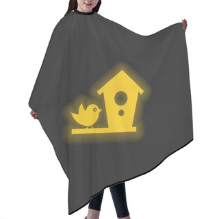 Personality  Bird And House Yellow Glowing Neon Icon Hair Cutting Cape