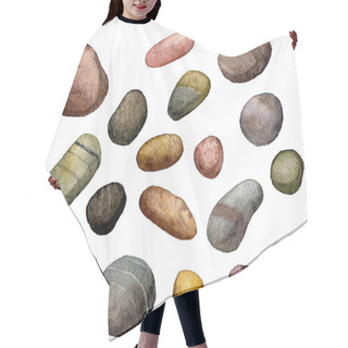 Personality  Sea Stones Drawing In Watercolor Hair Cutting Cape
