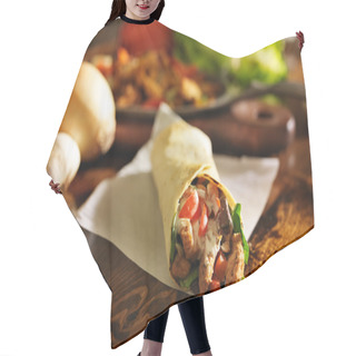Personality  Chicken Wrap In Tortilla Hair Cutting Cape