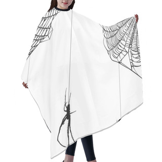 Personality  Three Spiders In Web Illustration Hair Cutting Cape