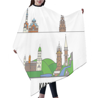 Personality  Russia, Karelia Flat Landmarks Vector Illustration. Russia, Karelia Line City With Famous Travel Sights, Skyline, Design.  Hair Cutting Cape