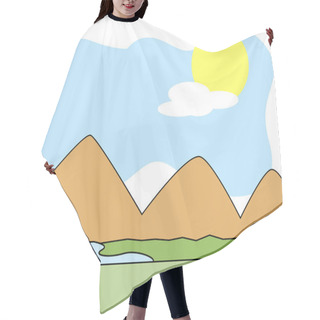 Personality  Mountain River Scenery Background Hair Cutting Cape
