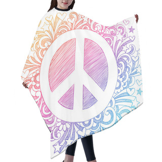 Personality  Hand-Drawn Psychedelic Groovy Peace Sign Hair Cutting Cape