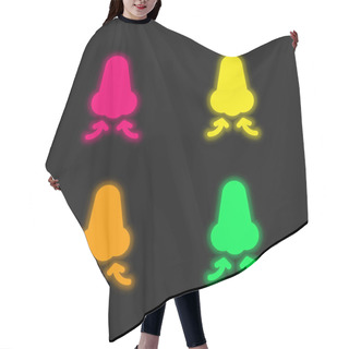 Personality  Breath Four Color Glowing Neon Vector Icon Hair Cutting Cape