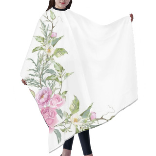 Personality  Ink Rose, Peony And Jasmine Hair Cutting Cape