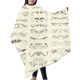 Personality  Set Of Decorative Elements For Editable And Design Hair Cutting Cape