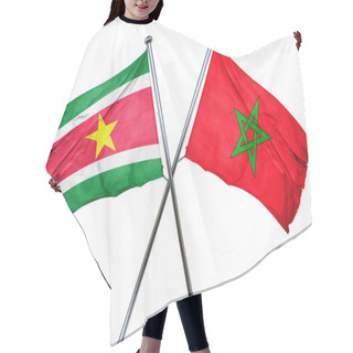 Personality  Suriname Flag With Morocco Flag, 3D Rendering Hair Cutting Cape