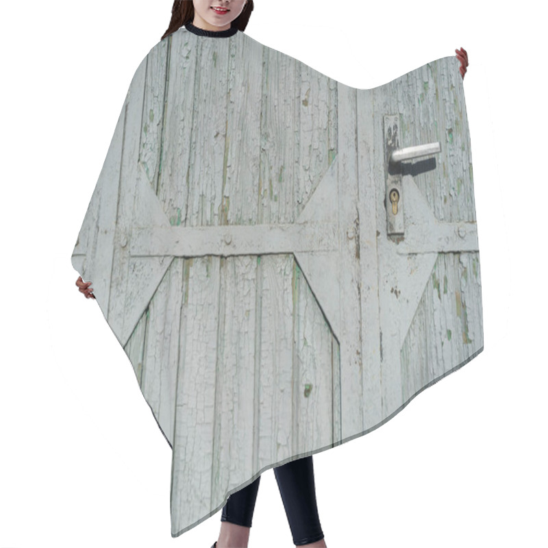 Personality  Background. Wooden Boards Hair Cutting Cape
