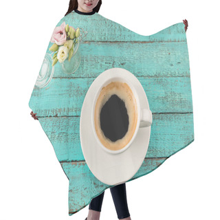 Personality  Coffee Mug Steam And Flowers On Table Hair Cutting Cape