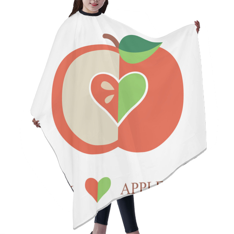 Personality  Love Apple vector illustration hair cutting cape