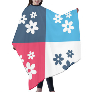 Personality  3 Flowers Blue And Red Four Color Minimal Icon Set Hair Cutting Cape
