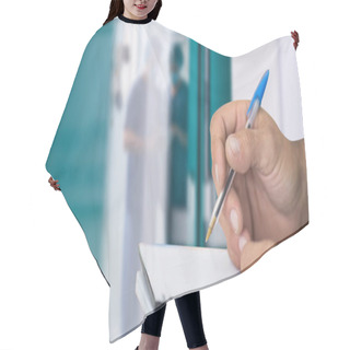Personality  Man Writing In Spiral Book Hair Cutting Cape