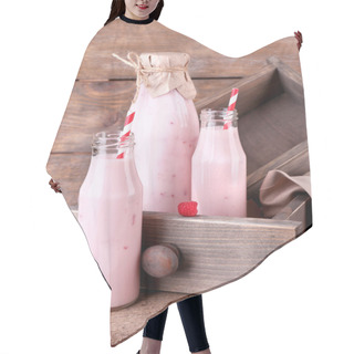 Personality  Bottles Of Tasty Raspberry Smoothie Hair Cutting Cape