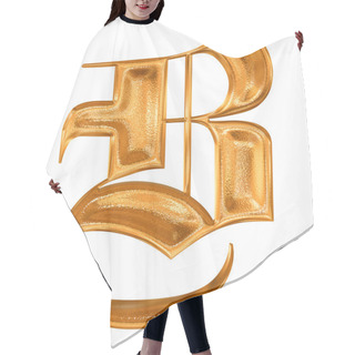 Personality  Golden Pattern Gothic Letter B Hair Cutting Cape
