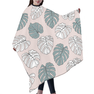 Personality  Monstera Leaves Seamless Background Hair Cutting Cape