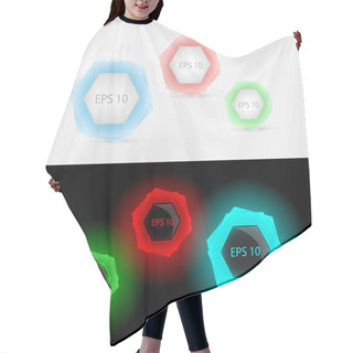 Personality  Vector Set Of Colored Glowing Buttons Hair Cutting Cape