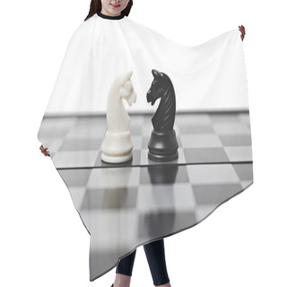 Personality  Chess Board With Figures Hair Cutting Cape