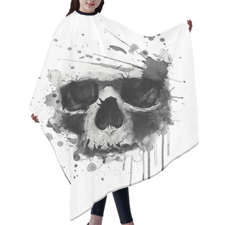 Personality  Scary Human Skull Print Hair Cutting Cape