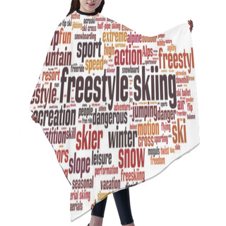 Personality  Freestyle Skiing Word Cloud Hair Cutting Cape