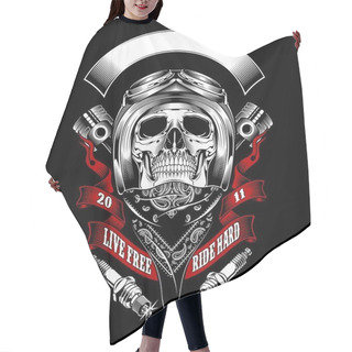 Personality  Skull Mafia With Gun Hand Drawing Vector Hair Cutting Cape
