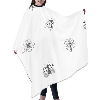 Personality  Hand Drawing Symbols Of Luck Pattern Hair Cutting Cape