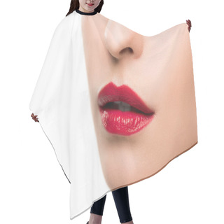 Personality  Sensual Girl With Red Lips 3 Hair Cutting Cape