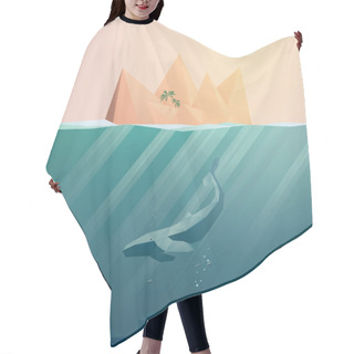 Personality  Summer Background With Underwater Seascape Scene And Sunbeams In The Ocean. Hair Cutting Cape