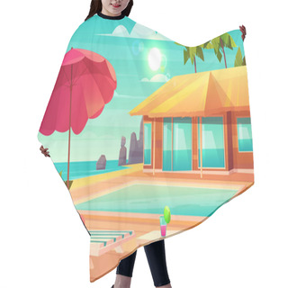 Personality  Summer Leisure On Tropical Resort Cartoon Vector Hair Cutting Cape