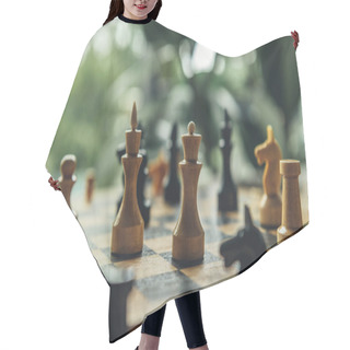 Personality  Chess Board Set During The Game Hair Cutting Cape