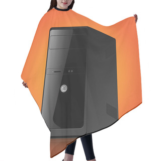 Personality  Vector Illustration Of A Black Computer Case. Hair Cutting Cape