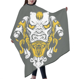 Personality  Dragon Tattoo T-shirt Design. Head Of The Asian Tiger. Hair Cutting Cape