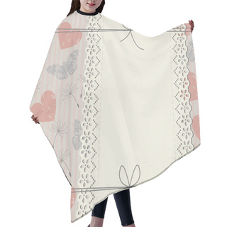 Personality  Elegant Cover With Lace Frame, Dandelions, Butterflies And Heart Hair Cutting Cape