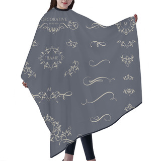 Personality  Decorative Vector Monograms And Borders. Hair Cutting Cape