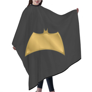 Personality  Bat Black Silhouette Variant With Extended Wings Gold Plated Metalic Icon Or Logo Vector Hair Cutting Cape