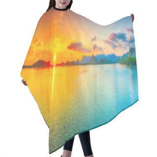 Personality  Bright Sunset Panorama Hair Cutting Cape