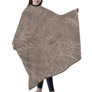 Personality  Brown Genuine Leather Detailed Background Hair Cutting Cape