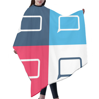 Personality  Blank Speech Bubble Blue And Red Four Color Minimal Icon Set Hair Cutting Cape