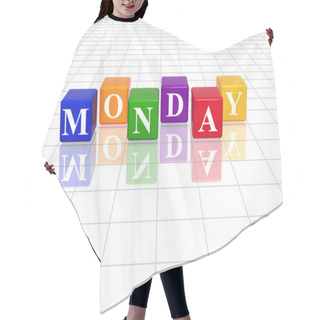 Personality  Monday In 3d Coloured Cubes Hair Cutting Cape