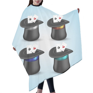 Personality  Magic Hat With Playing Card Icon Hair Cutting Cape