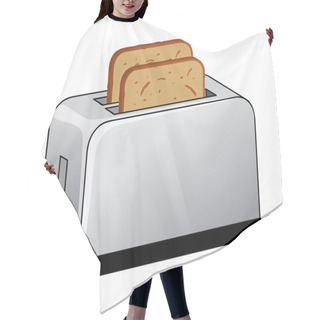 Personality  Toaster With Fresh Toasted Bread Inside Hair Cutting Cape