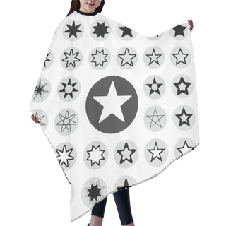 Personality  Star Vector Icon Set Hair Cutting Cape